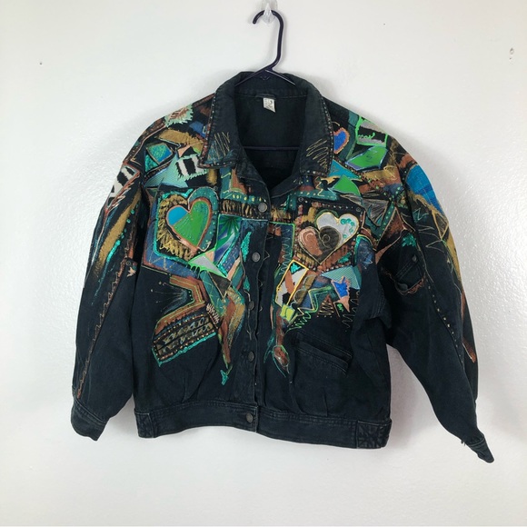 VINTAGE 90s SEATTLE BLUES DENIM JEAN ART TO WEAR JACKET SIZE M LONG SLEEVES - Picture 1 of 16